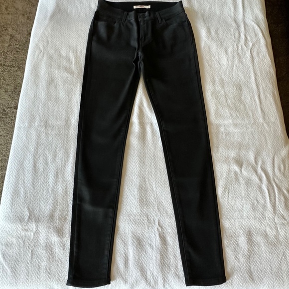 Levi's 710 Super Skinny Black Wax Coated Jeans, Size 26, Black - Picture 4 of 13